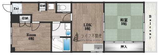 グリーンフォレスト2(2DK/2階)の間取り写真