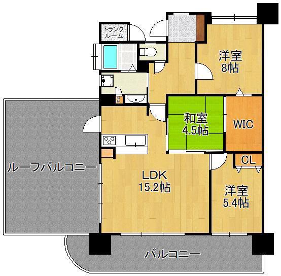 グランドパレスヴィオン浅川(3LDK/11階)の間取り写真
