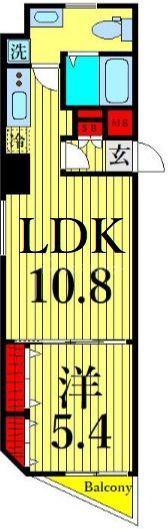 メイクスデザイン入谷(1LDK/1階)の間取り写真