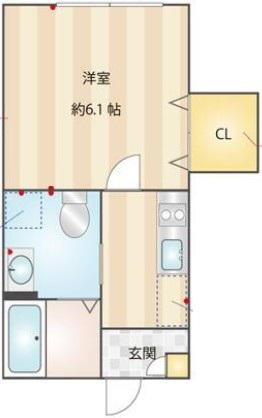 クレセント新検見川(1K/1階)の間取り写真