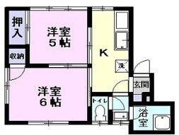 メゾンドマキ(2DK/1階)の間取り写真