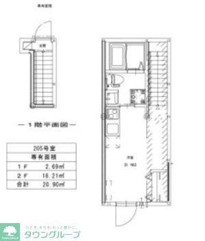 ソルナクレイシア南阿佐ヶ谷II(ワンルーム/2階)の間取り写真