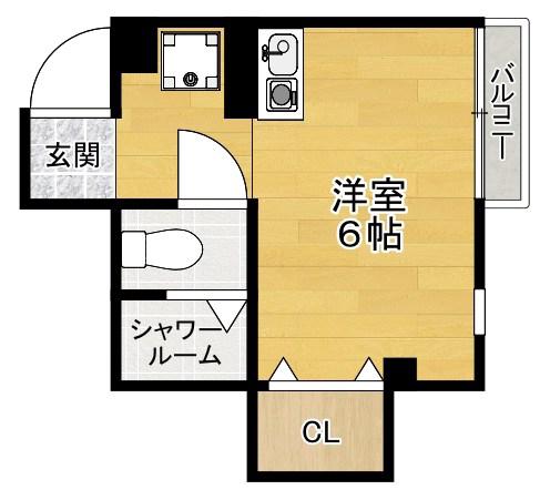 ホーム21 新之栄(ワンルーム/4階)の間取り写真