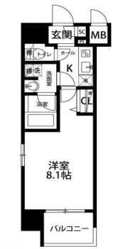 ガーラ・グランディ東陽町(1K/3階)の間取り写真
