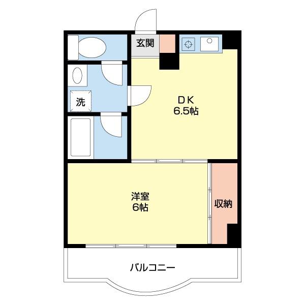 カメリア・コート長町(1DK/2階)の間取り写真