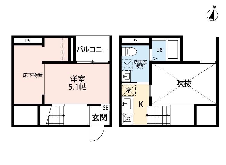 グリエラ大江 (1SK/2階)の間取り写真