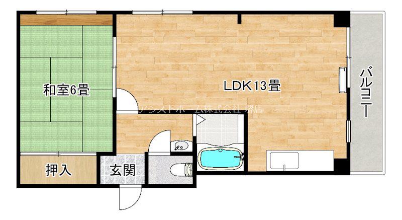 クレスト大津II(1LDK/4階)の間取り写真