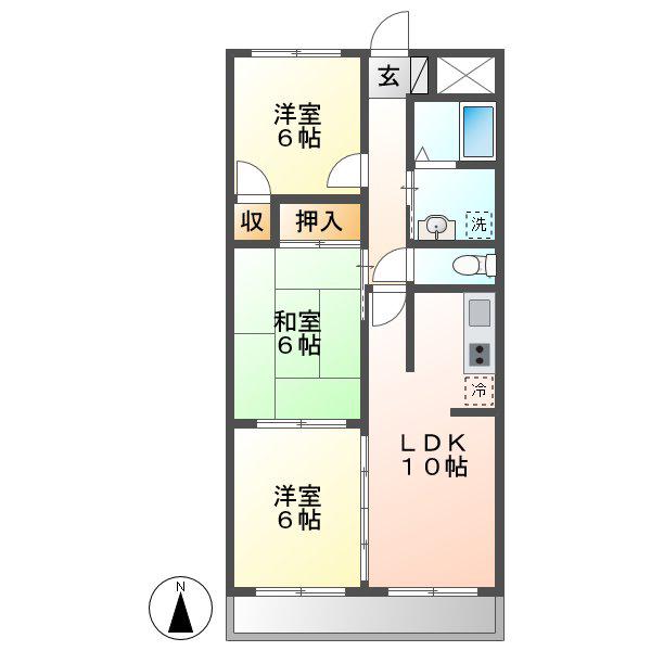 リーバーイースト本郷(3LDK/1階)の間取り写真