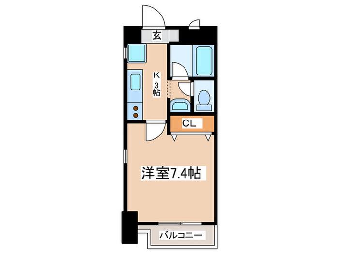 サンシルク茅ヶ崎(1K/2階)の間取り写真