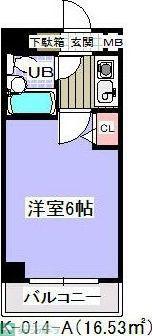 シャトレー舞浜(1K/2階)の間取り写真