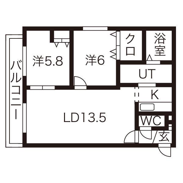 サラベルヴェデ-レ(2LDK/5階)の間取り写真