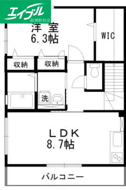 ルピナス(1LDK/2階)の間取り写真