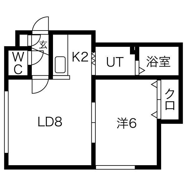 ルミエール恭瑛(1LDK/1階)の間取り写真