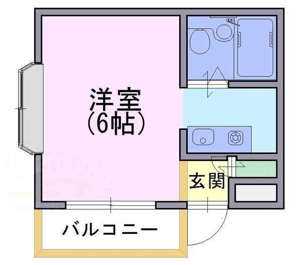 ツインボックス(1K/2階)の間取り写真