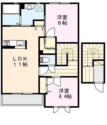 MAISON K(2LDK/2階)の間取り写真