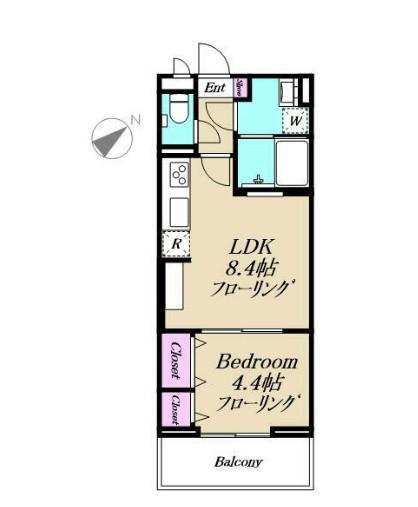 メゾンTSUKUI(1LDK/1階)の間取り写真