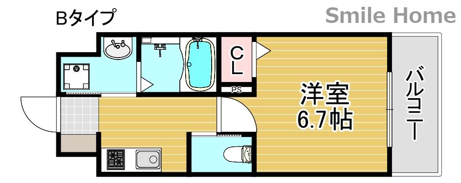 AVANTIO GRANDE住之江(1K/5階)の間取り写真