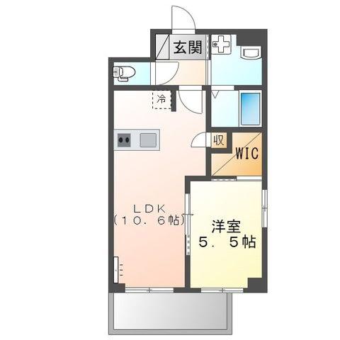 RIVERAIN(1LDK/2階)の間取り写真