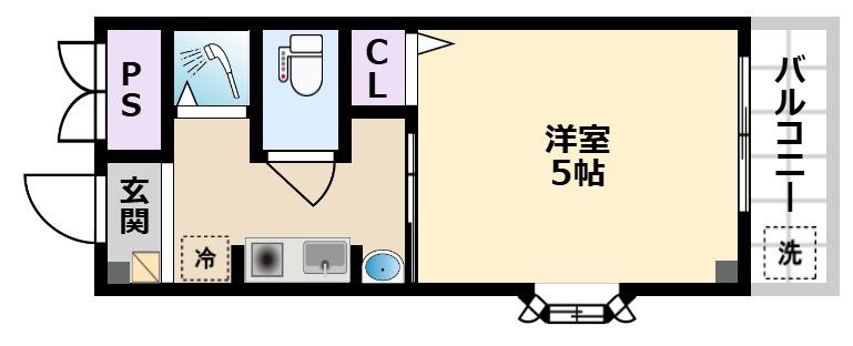 コーシエン イトーハイツ(1K/3階)の間取り写真