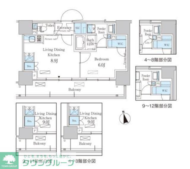 パークアクシス東陽町・親水公園(1LDK/6階)の間取り写真