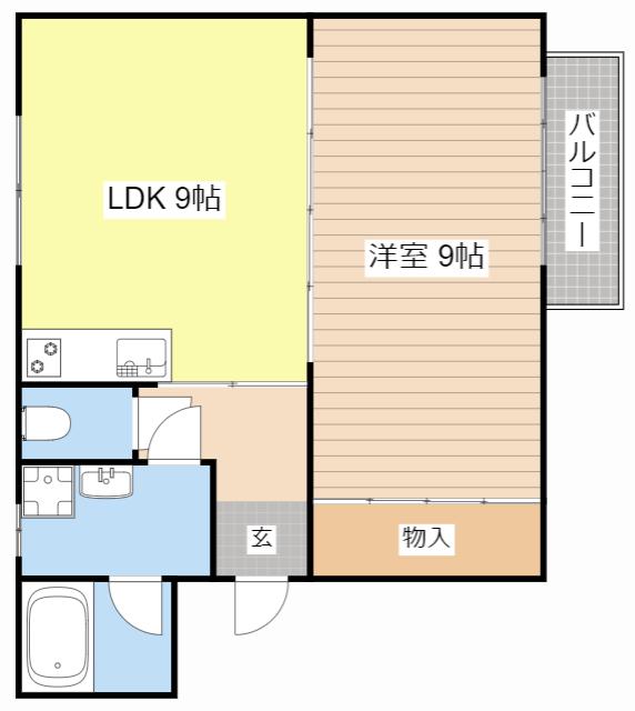 MAISON DE LIBRA(1LDK/1階)の間取り写真