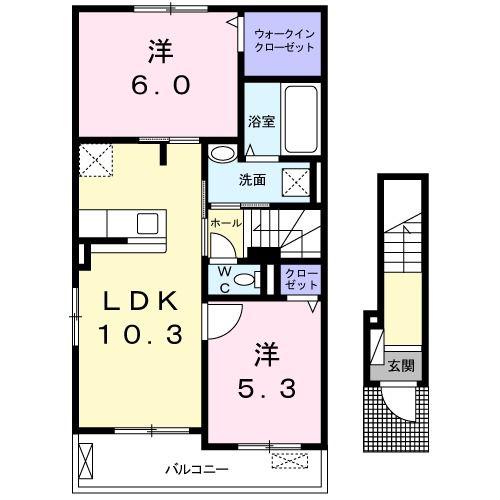 トモコ.III(2LDK/2階)の間取り写真