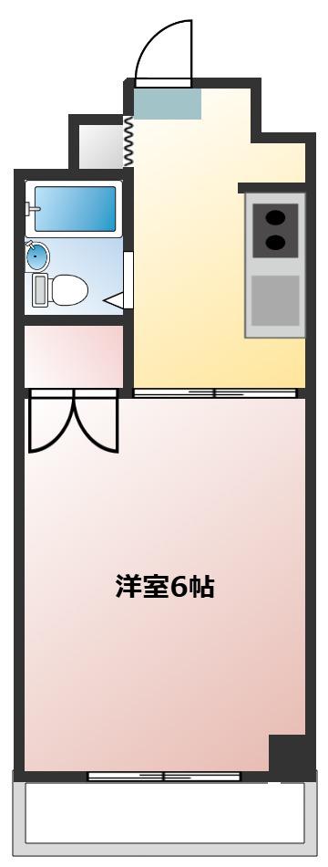 渡久第2ビル(1K/2階)の間取り写真