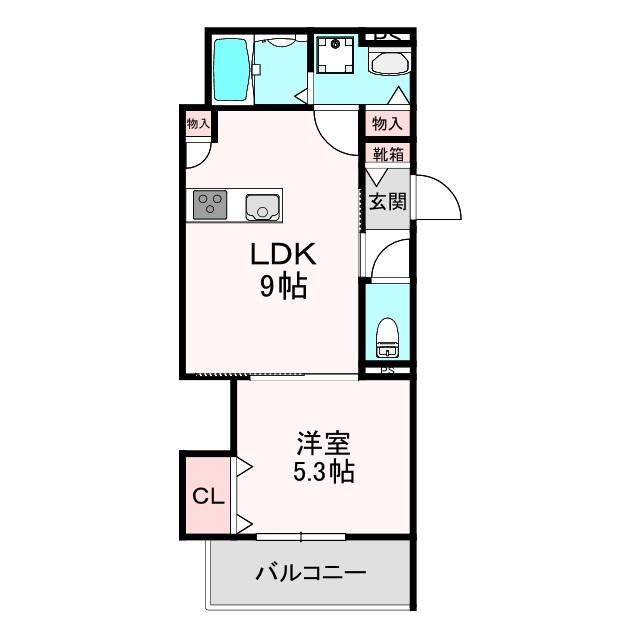 ロータス鴻池(1LDK/1階)の間取り写真
