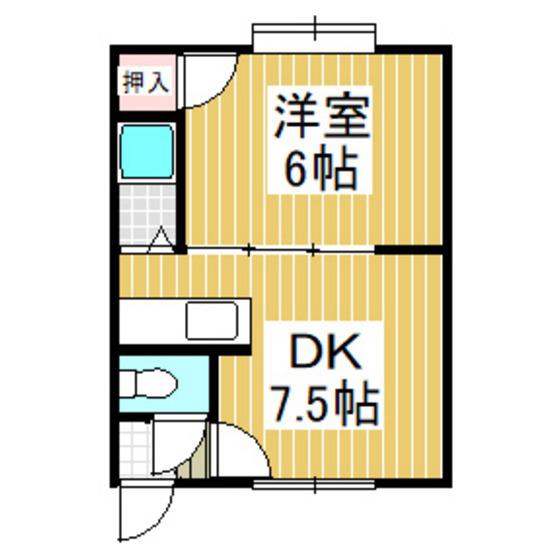 ダンディ船見JR(1DK/1階)の間取り写真