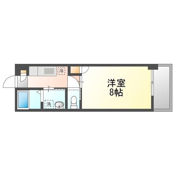 トーマス豊見城(1K/3階)の間取り写真