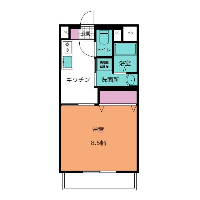 ステージ塩浜(1K/3階)の間取り写真