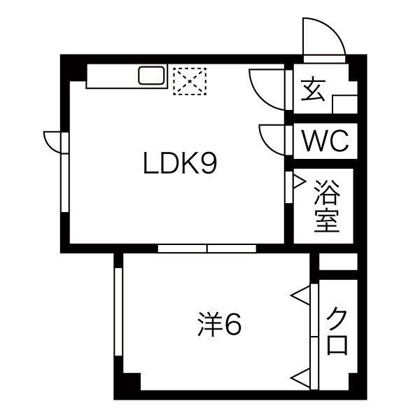 CORE8・13(1LDK/2階)の間取り写真