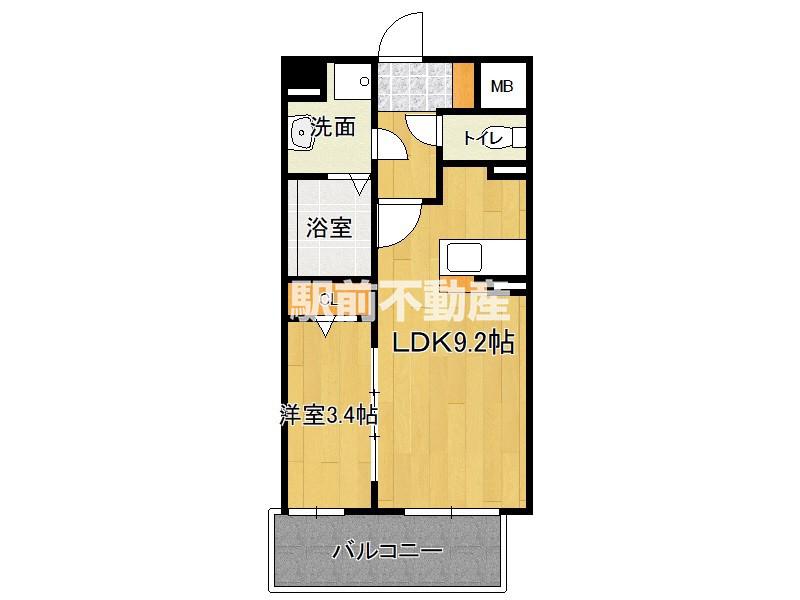 ウッドハーツ(1LDK/2階)の間取り写真