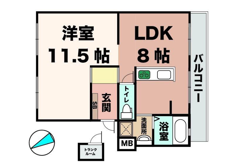 サンモール福田(1LDK/5階)の間取り写真