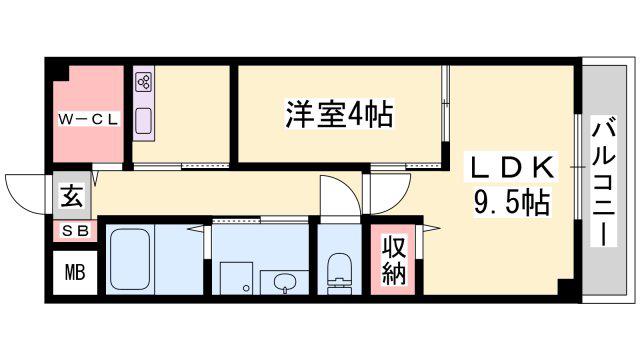 グレースコート(1LDK/2階)の間取り写真