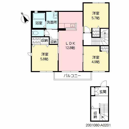 シャーメゾン志の(3LDK/2階)の間取り写真