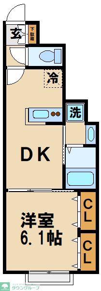 C-GRANDE(1DK/1階)の間取り写真
