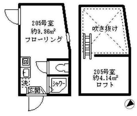 ソフィアシャングリラ(ワンルーム/2階)の間取り写真