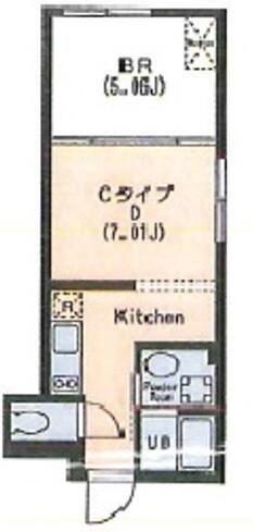 エクサム下北沢(1DK/3階)の間取り写真
