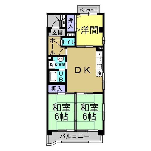 コンフォール高蔵寺(3DK/1階)の間取り写真