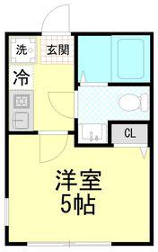 CORUJA(1K/1階)の間取り写真