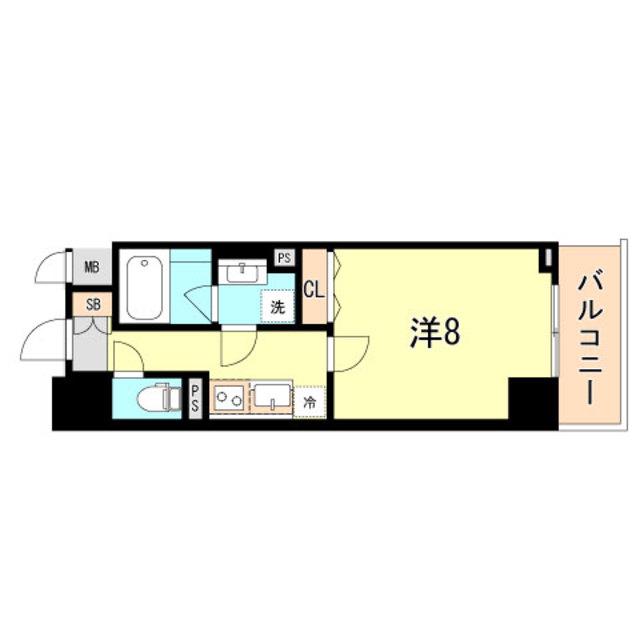 ボンニー元町(1K/3階)の間取り写真