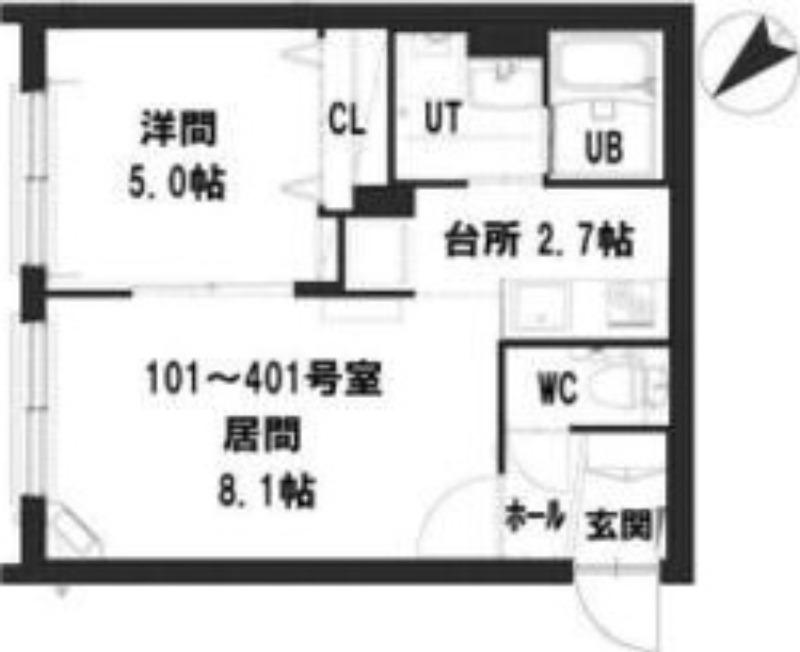 グランメール 南郷13駅前(1LDK/3階)の間取り写真