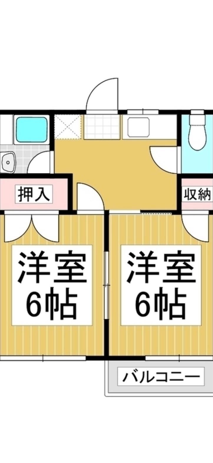リバーサイド駒沢(2DK/2階)の間取り写真