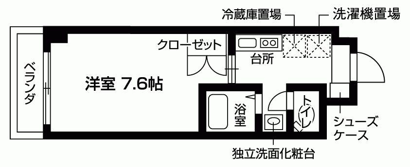 エアフォルク竹田(1K/3階)の間取り写真