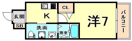 グルーブARIAトアロード(1K/6階)の間取り写真