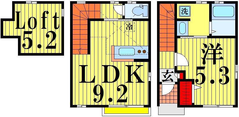 ラ・グランシューズ(1LDK/1階)の間取り写真
