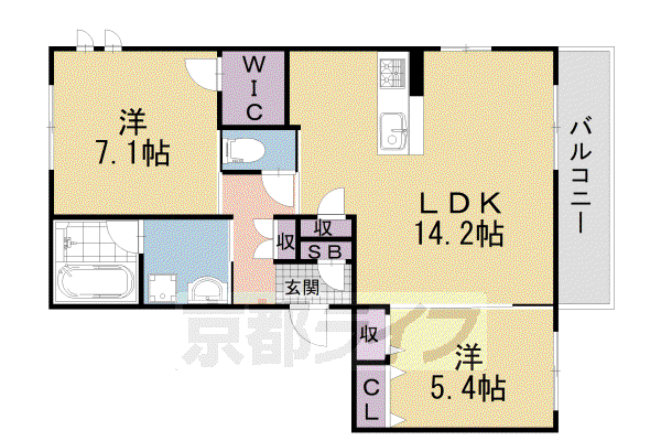 ローズフラットII(2LDK/2階)の間取り写真