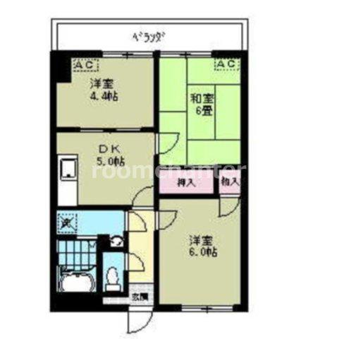 リブステージ横浜(3DK/9階)の間取り写真
