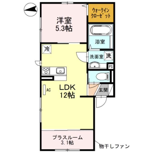 カーサ フェリーチェ(1LDK/1階)の間取り写真